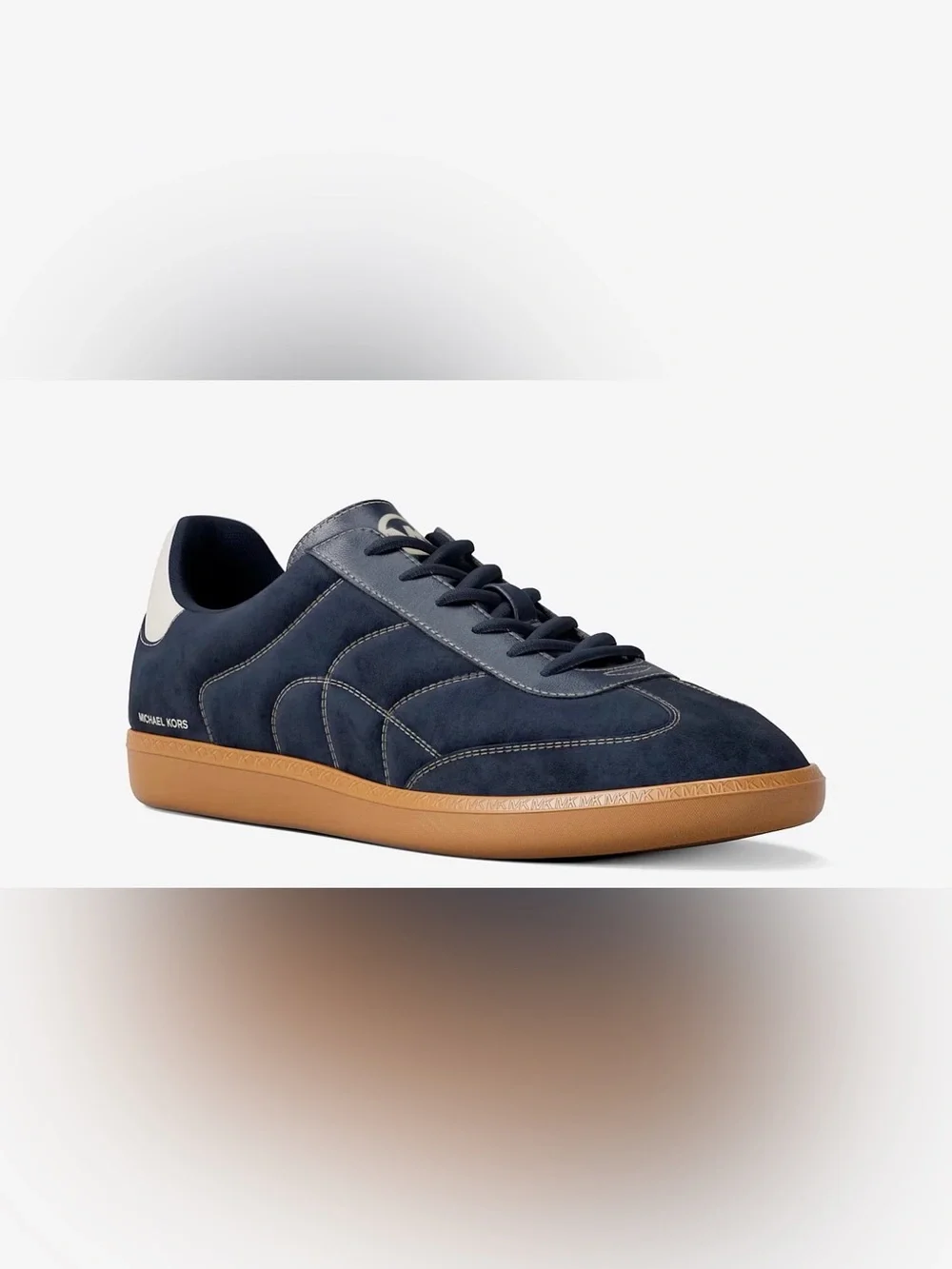 Michael Kors Navy Suede Sneakers Gum Sole Retro Low Top Designer Shoes size 7.5